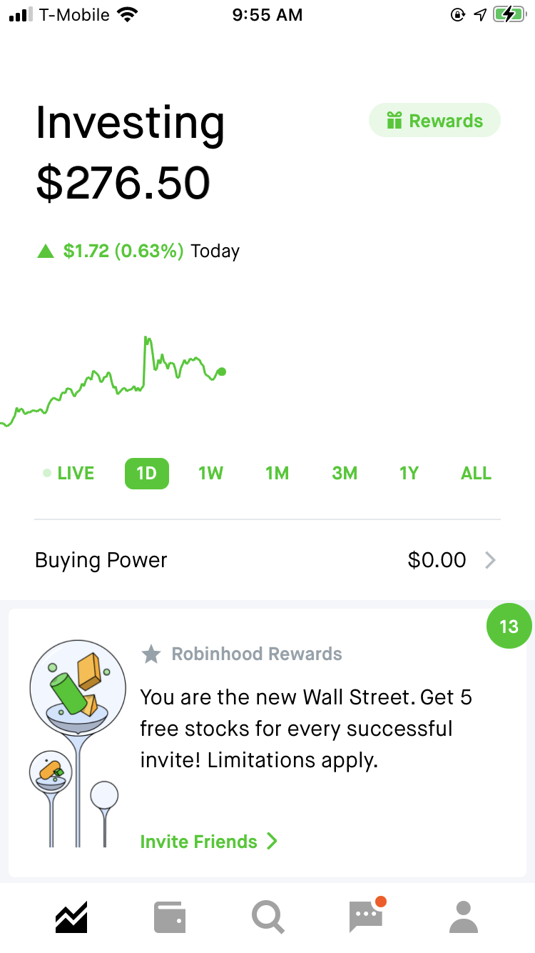 accumulate free shares of stock - Robinhood