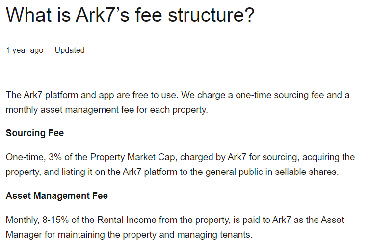 ark7 fee structure