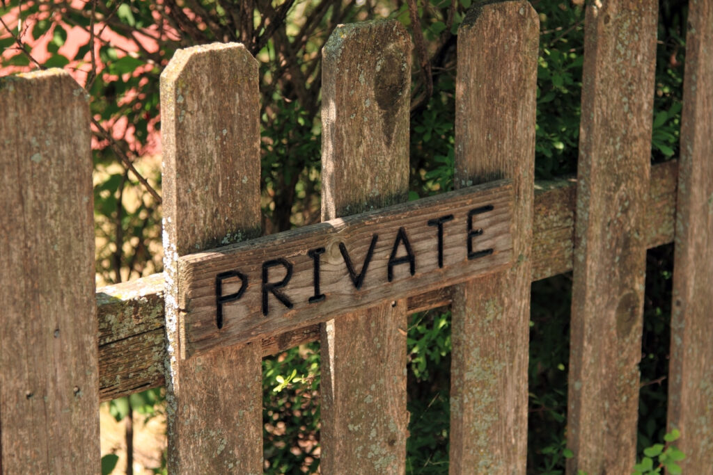 Privacy sign on post -9 cheap ways to block neighbors' view