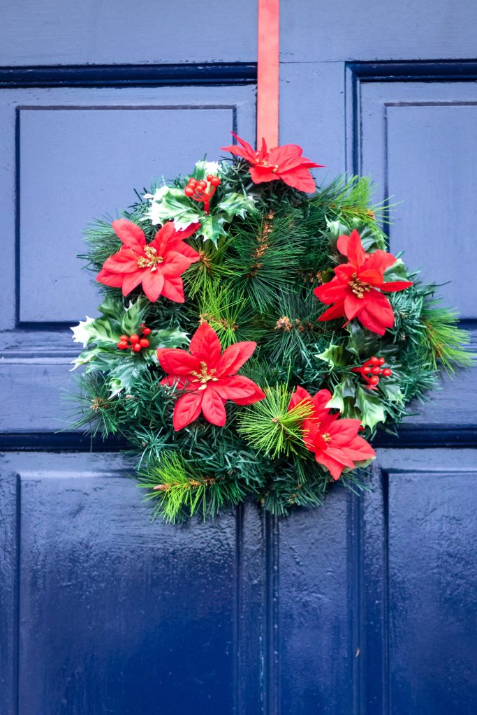 Poinsettias Holiday Front Door Decorations