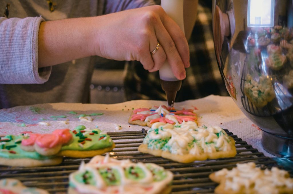 Baking Christmas cookies