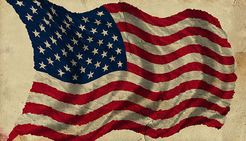 old antique American flag